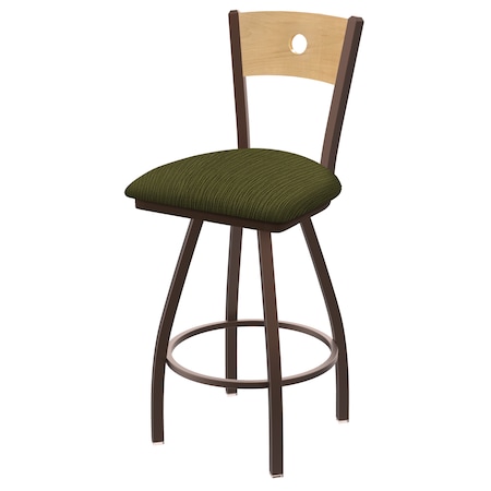 Holland Bar Stool Co 36" Swivel Counter Stool, Black Wrinkle, Nat Back, Graph Parrot Seat 83036BZNatMplB015